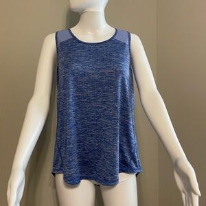 Marbled Blue Workout Yoga Barre PIlates Exercise Top, Size Large, Loose, Flowy